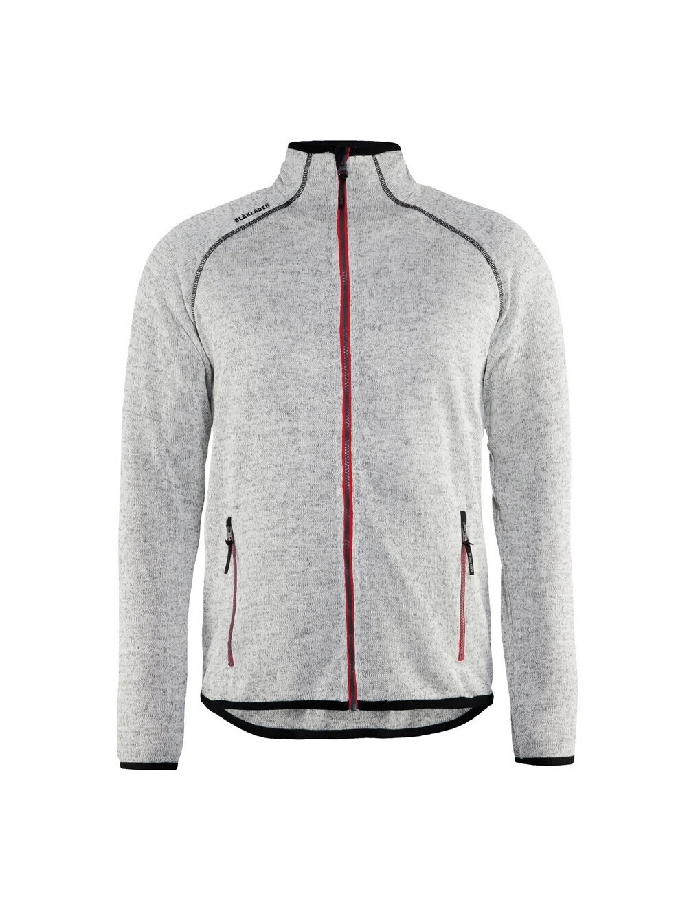 BLAKLADER KNITTED JACKET - 9056-Grey Melange/Red  49652117 Size XL